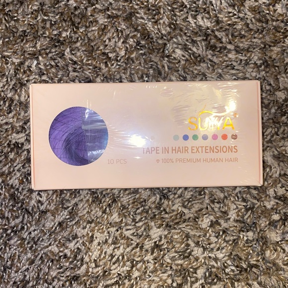 18Inch Tape in Hair Extensions Human Hair Rose Purple 10PCS/Pack Straight 25g - Picture 3 of 7